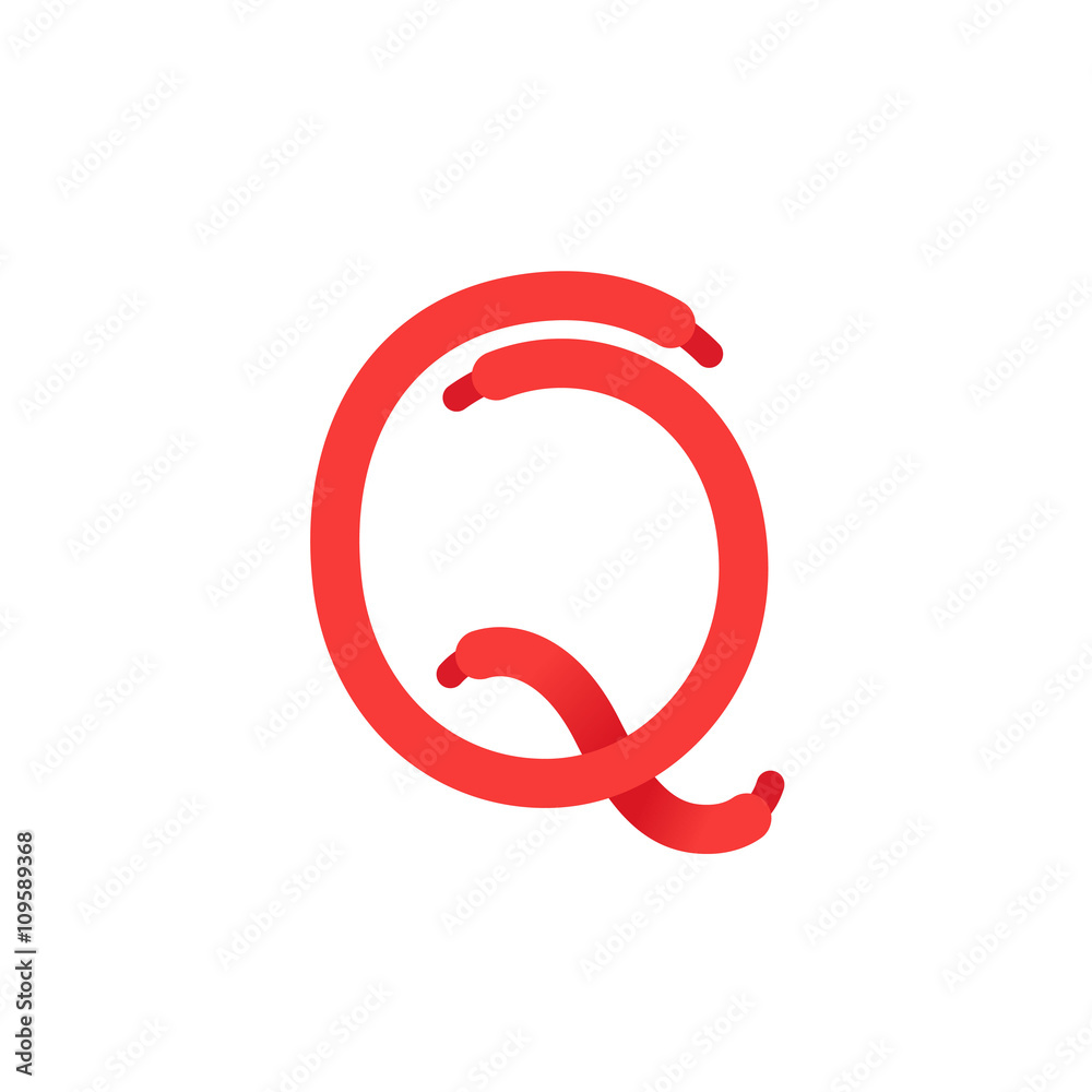 Q letter logo formed by green leaves. Q letter logo formed by green leaves.