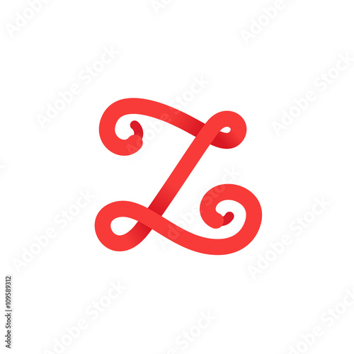 Z letter logo formed by shoe lace.