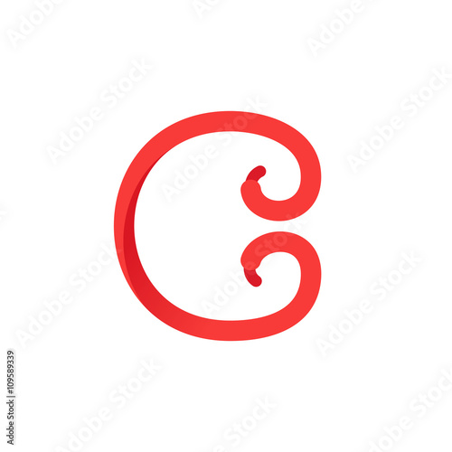 C letter logo formed by shoe lace.