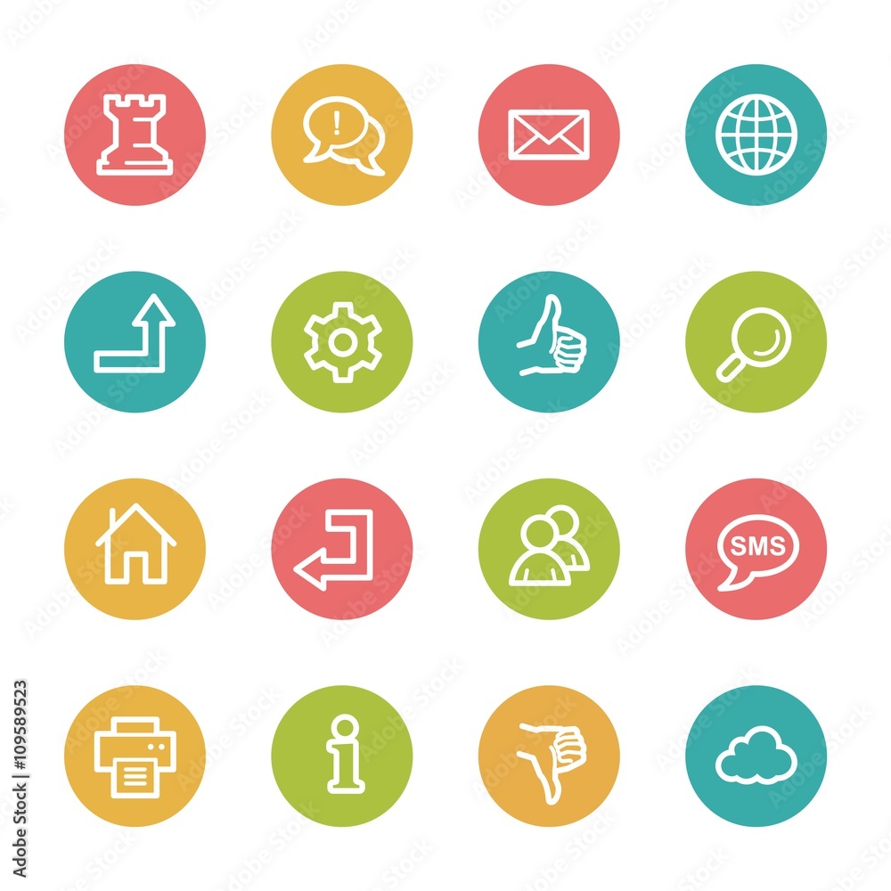Web and internet, cloud and social media, folder and print, like Web and internet, cloud and social media, folder and print, like
