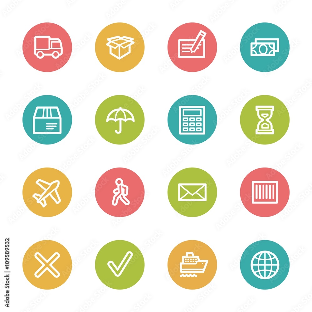 Delivery web icons set