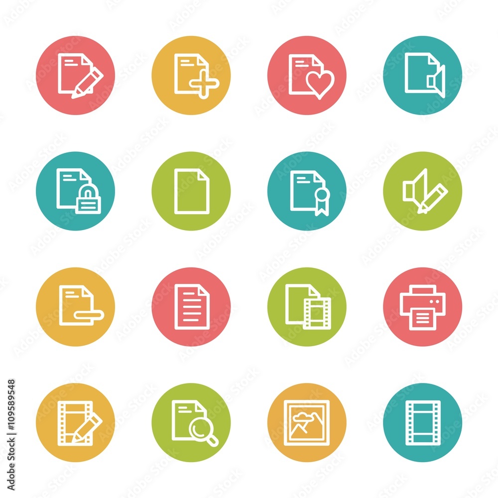 Document web icons set