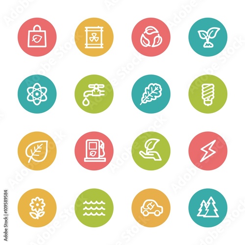 Green ecology web icons set