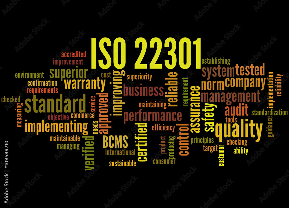 Iso 22301 Example ISO 22301 - Business Continuity Management, word cloud concept 3 Stock ...