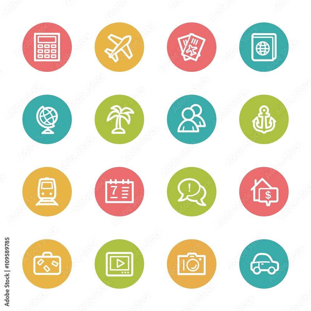 Travel web icons set Travel web icons set