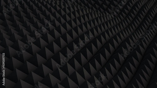 Black surface waving 3D render