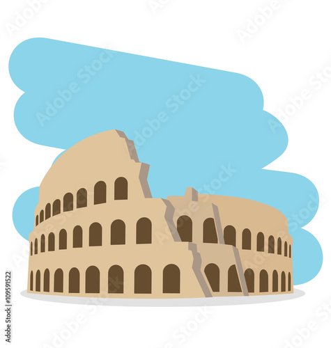 Coliseum isolated vector illustration.
