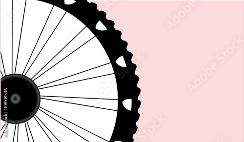 vector silhouette of a bicycle wheel with tyre and spokes