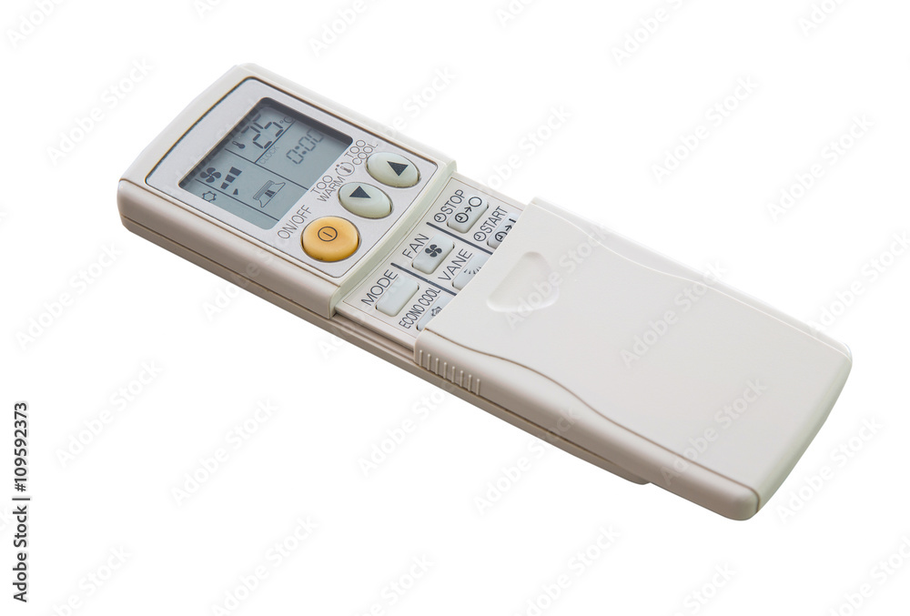 Remote control of air conditioner isolated on white background Remote control of air conditioner isolated on white background