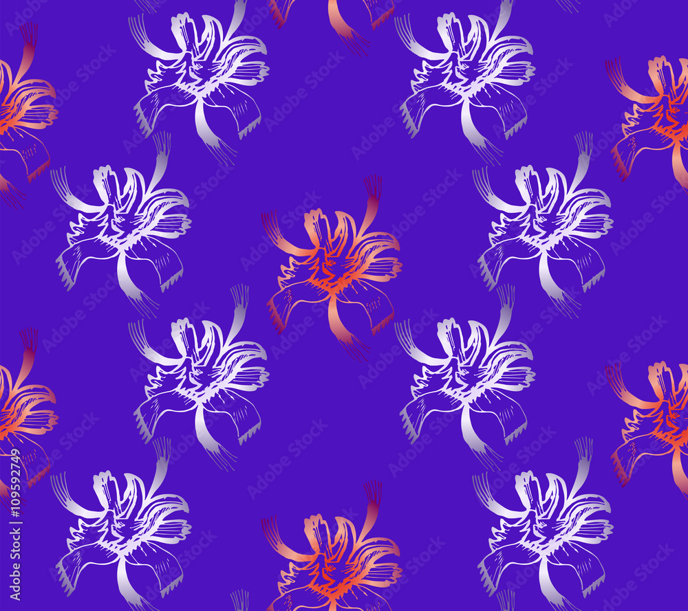 Vector Illustration. Seamless Abstract Floral Pattern. Exclusive decorations, suitable for fabrics, cloth and packaging.
