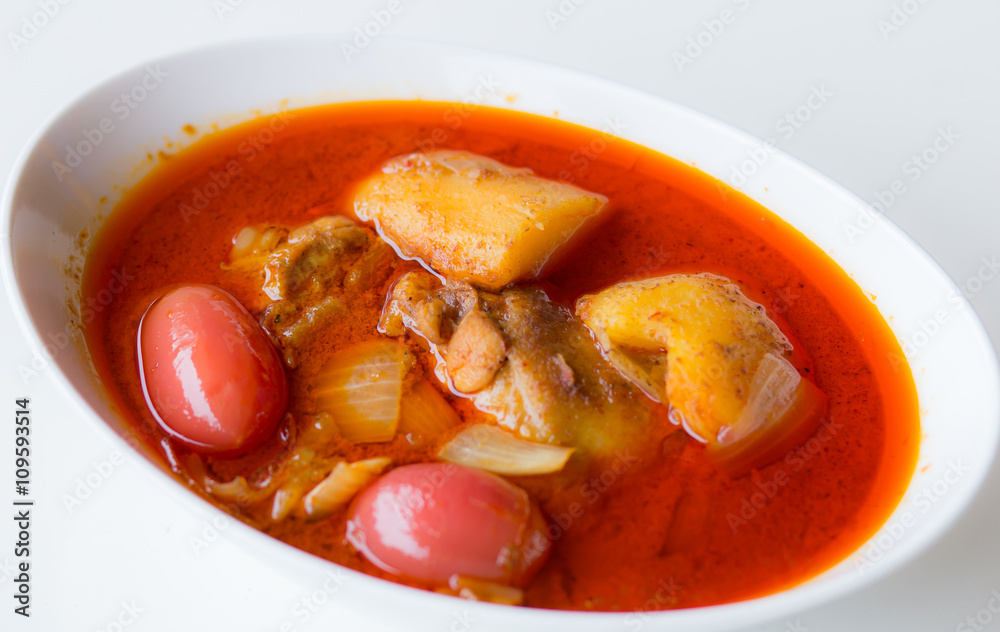 Closeup chicken curry Closeup chicken curry