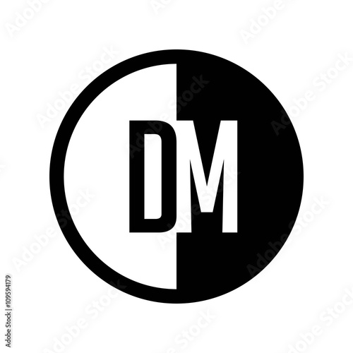 Free Download INITIAL CIRCLE HALF LOGO DM - GFXLoad