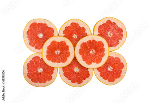 Cut grapefruit fruit