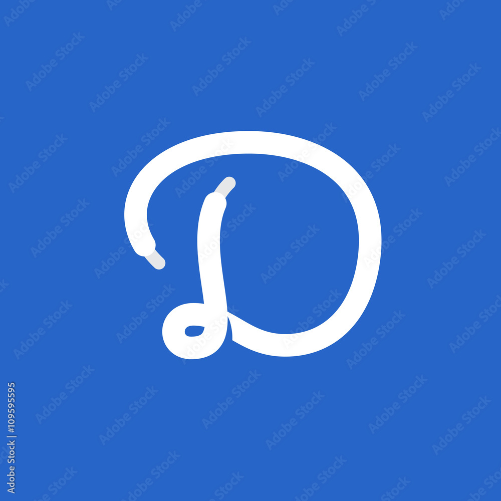 D letter logo formed by shoe lace. D letter logo formed by shoe lace.