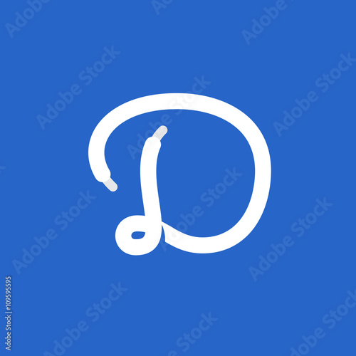 D letter logo formed by shoe lace.