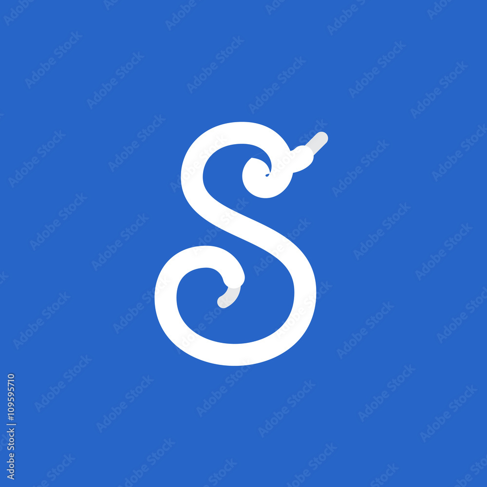 S letter logo formed by shoe lace. S letter logo formed by shoe lace.