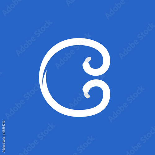 C letter logo formed by shoe lace.