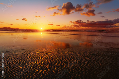 sunset in beach shore