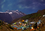 Night view to the Namche Bazar, Nepal