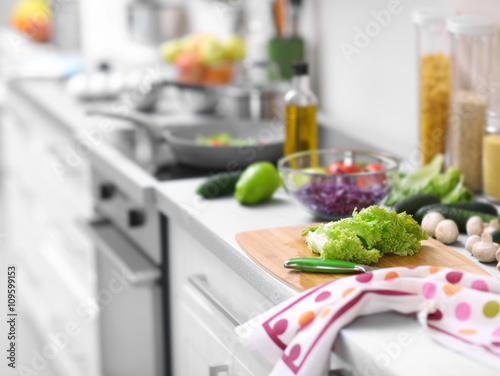 Vegetables on a kitchen table