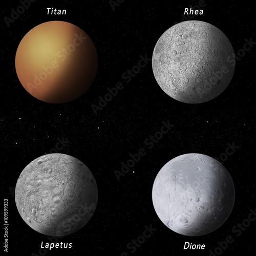 Fototapeta Naklejka Na Ścianę i Meble -  Saturn Moons