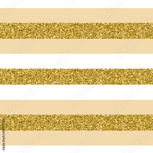 Trendy gold strip vector seamless pattern. 