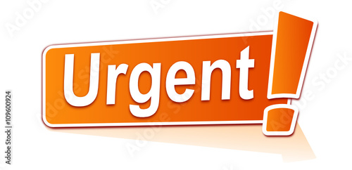 urgent sur étiquette orange