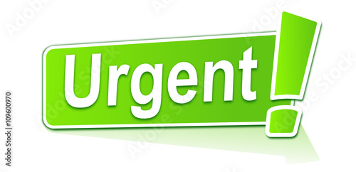 urgent sur étiquette verte