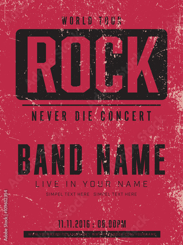 old poster , rock concert template vector