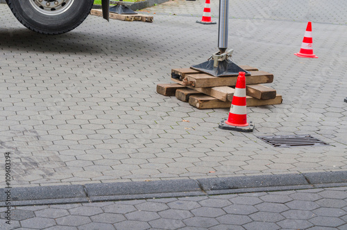 Hydraulikstütze von einem LKW