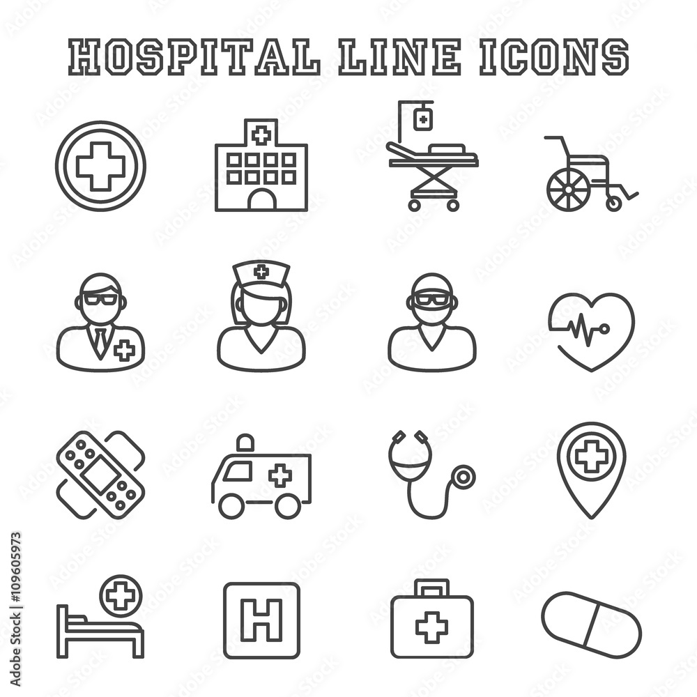hospital line icons hospital line icons