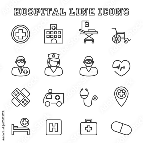 hospital line icons