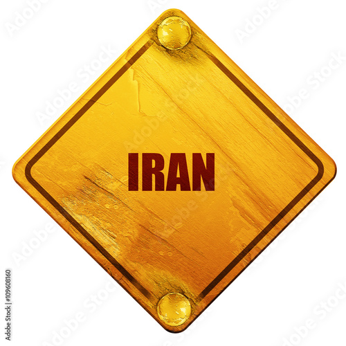 Greetings from iran, 3D rendering, isolated grunge yellow road s photo