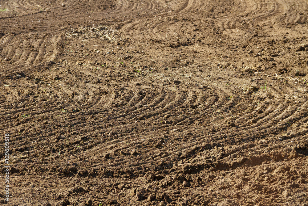 Plowed field in spring. Plowed field in spring.