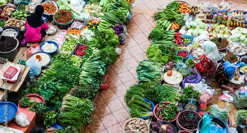Top view of the vegetable market photo