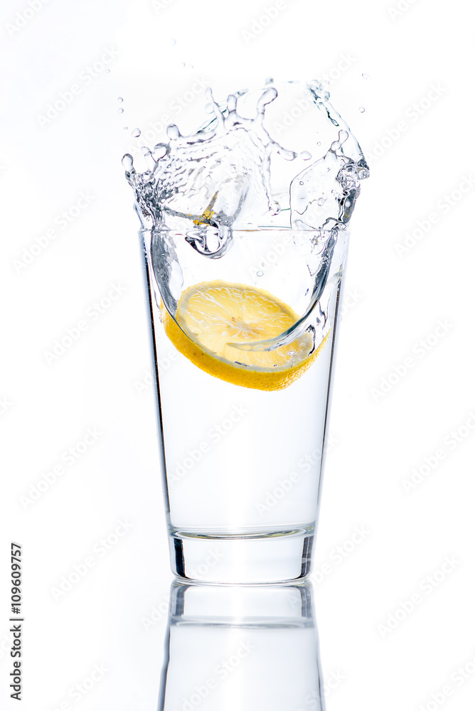 Glass of water with lemon Glass of water with lemon