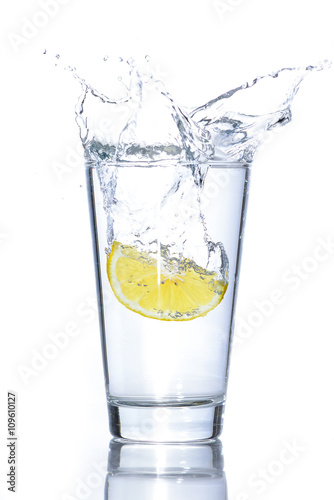 Glass of water with lemon