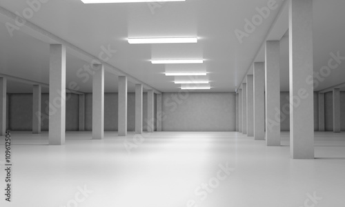 Underground parking area. 3d render image. 3d