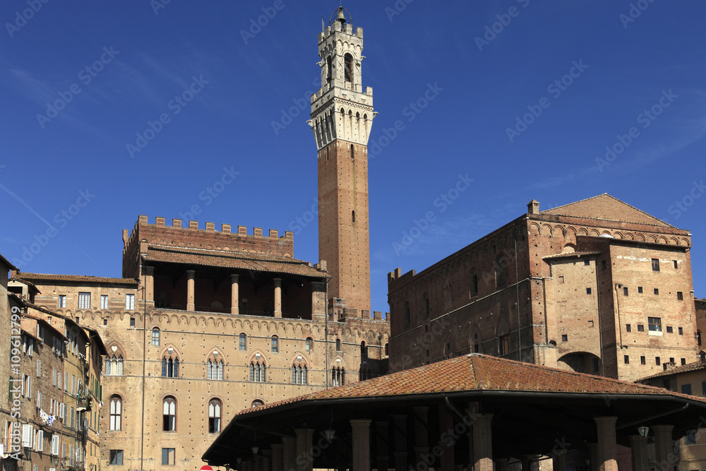 Toscana, Siena,campanile del Palazzo Comunale.