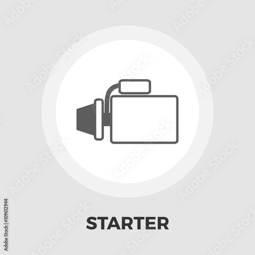 Automotive starter flat icon