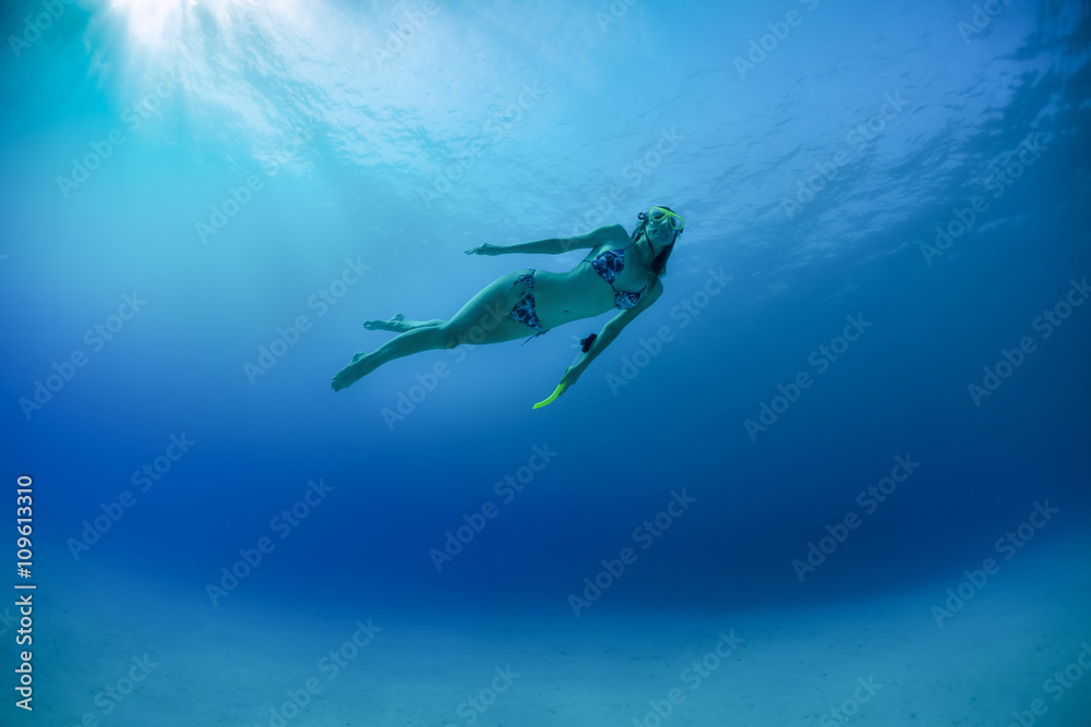 Underwater shot of lady