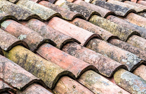 Background of old roof tiles.