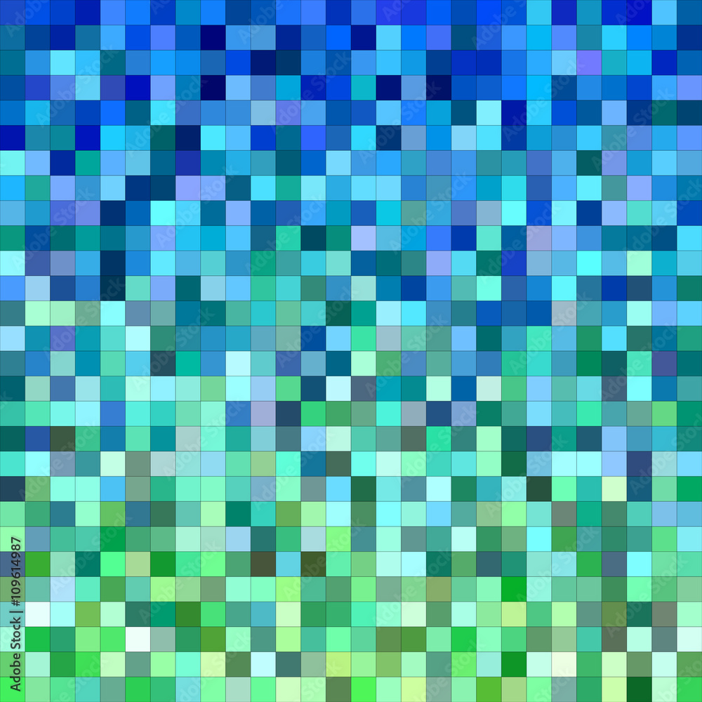 Blue green square mosaic vector background design Blue green square mosaic vector background design