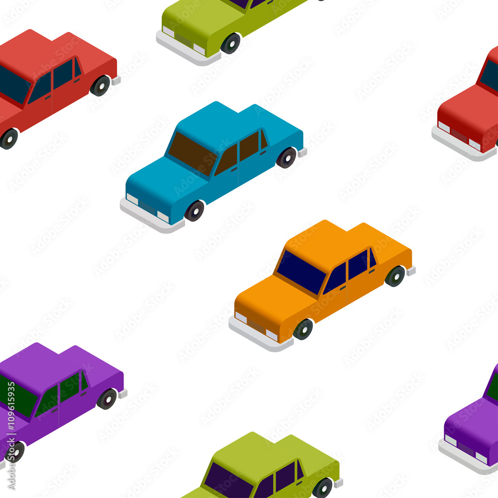 Seamless Car isometric pattern Seamless Car isometric pattern