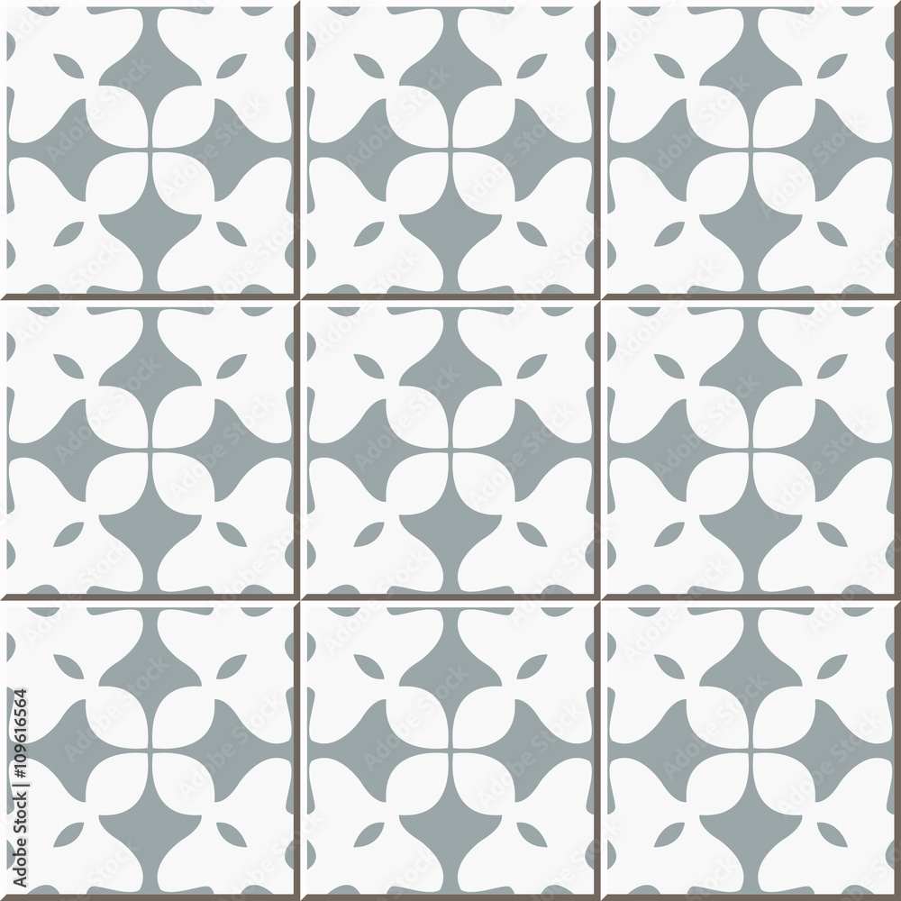 Fototapeta premium Ceramic tile pattern 309 check cross geometry