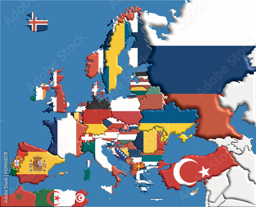 Mappa EU bandiere 3D