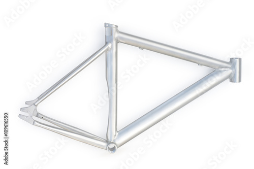 Obraz na płótnie Silver bicycle frame. Isolated on white with clipping path w salonie
