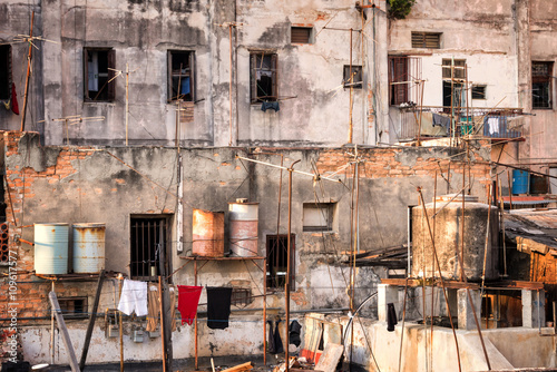 Photography Backyard of a building, Havana, Cuba