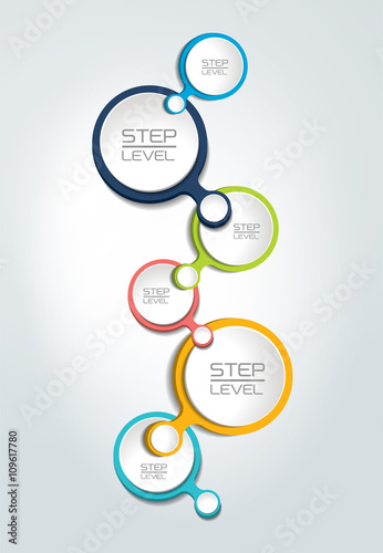 Round numbered step by step template, banner. Business color vector. Infographic.