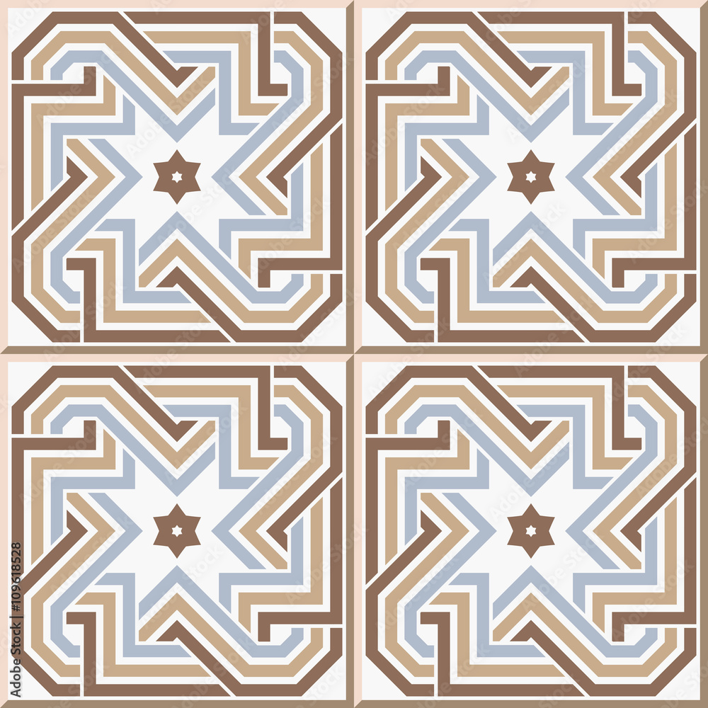 Ceramic tile pattern 346 spiral cross geometry chain frame